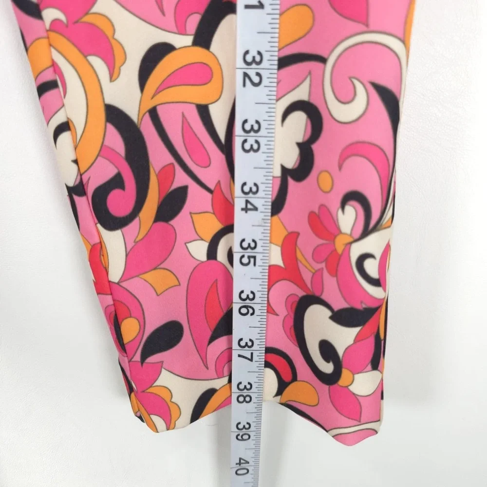 NWT ZARA Paisley Floral Straight‎ Leg High Waist Pants 1478/935 Size XS